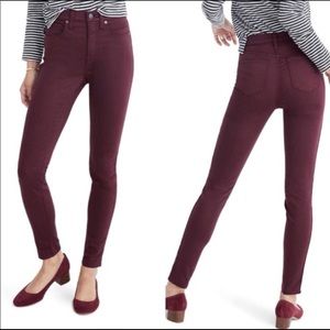 Madewell Burgundy Skinny skinny Jeans